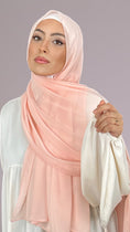 Carica l'immagine nel visualizzatore della galleria, Hijab, chador, velo, turbante, foulard, copricapo, musulmano, islamico, sciarpa, trasparente, chiffon crepe Rosa baby