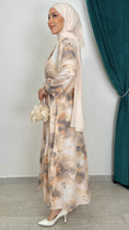 Carica l'immagine nel visualizzatore della galleria, Vestito marble con balze sabbia