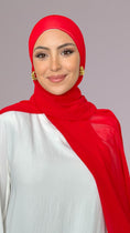Carica l'immagine nel visualizzatore della galleria, Hijab Chiffon Crepe rosso - Hijab Paradise