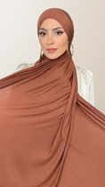 Carica l'immagine nel visualizzatore della galleria, Hijab Jersey Cotton PureSoft con Bonnet Integrato - Hijab Paradise