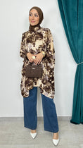 Cargar la imagen en la vista de la galería, Camicia Oversize Marble Chic crema