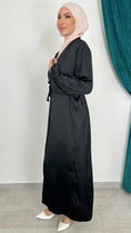 Carica l'immagine nel visualizzatore della galleria, Abaya Classic Satistripes maniche strass Y
