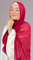 Carica l'immagine nel visualizzatore della galleria, Hijab Chiffon Crepe bordeaux - Hijab Paradise Hijab, chador, velo, turbante, foulard, copricapo, musulmano, islamico, sciarpa, trasparente, chiffon crepe