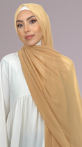 Carica l'immagine nel visualizzatore della galleria, Hijab Chiffon Crepe Sabbia dorata