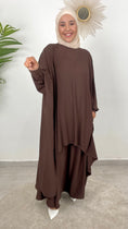 Bild in Galerie-Betrachter laden, Completo marrone con Gonna- hijab paradise- completo due pezzi - gonna e maglia lunga assimmetrica- maniche lunghe