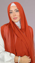 Carica l'immagine nel visualizzatore della galleria, Hijab Chiffon Crepe Arancio tramonto - Hijab Paradise Hijab, chador, velo, turbante, foulard, copricapo, musulmano, islamico, sciarpa, trasparente, chiffon crepe