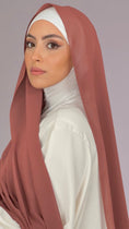 Carica l'immagine nel visualizzatore della galleria, Hijab, chador, velo, turbante, foulard, copricapo, musulmano, islamico, sciarpa, trasparente, chiffon crepe, Cyprus Amber