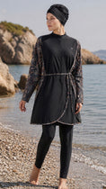 Carica l'immagine nel visualizzatore della galleria, Burkini Marina Flow – nero - Hijab Paradise