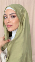 Cargar la imagen en la vista de la galería, Hijab Cotone e Lino verde avocado