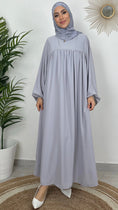 Carica l'immagine nel visualizzatore della galleria, Abaya premaman, abaya larga , abaya con zip per allattare, Hijab , Hijab Paradise, maniche larghe, donna musulmana, tacchi , grigio