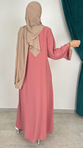 Carica l'immagine nel visualizzatore della galleria, Abaya bicolour rosa maniche beige
