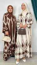 Bild in Galerie-Betrachter laden, Abito lungo geometrico Beige - Hijab Paradise