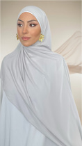 Bild in Galerie-Betrachter laden, Premium Slim Hijab Grigio Perla