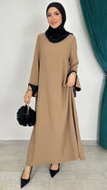 Carica l'immagine nel visualizzatore della galleria, Abaya bicolour sabbia maniche nere