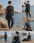 Carica l'immagine nel visualizzatore della galleria, Burkini Marina Flow – nero - Hijab Paradise