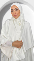 Carica l'immagine nel visualizzatore della galleria, Hug hijab - Hijab Paradise - mantello con hijab - hijab del jilbab - hijab - foulard - copricapo - bianco