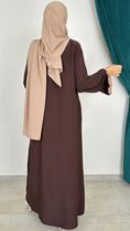 Carica l'immagine nel visualizzatore della galleria, Abaya bicolour marrone maniche taupe