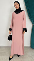 Carica l'immagine nel visualizzatore della galleria, Abaya bicolour rosa chiaro maniche nere