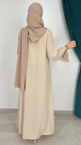 Carica l'immagine nel visualizzatore della galleria, Abaya bicolour beige maniche taupe