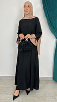Carica l'immagine nel visualizzatore della galleria, Abaya bicolour nera maniche taupe