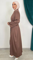 Carica l'immagine nel visualizzatore della galleria, Abaya Classic Satistripes maniche strass Y
