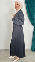 Carica l'immagine nel visualizzatore della galleria, Abaya Classic Satistripes maniche strass Y