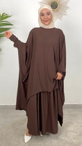 Bild in Galerie-Betrachter laden, Completo marrone con Gonna- hijab paradise- completo due pezzi - gonna e maglia lunga assimmetrica- maniche lunghe