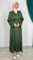 Carica l'immagine nel visualizzatore della galleria, Abaya Classic Satistripes maniche strass Y