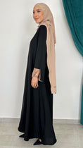 Carica l'immagine nel visualizzatore della galleria, Abaya bicolour nera maniche taupe