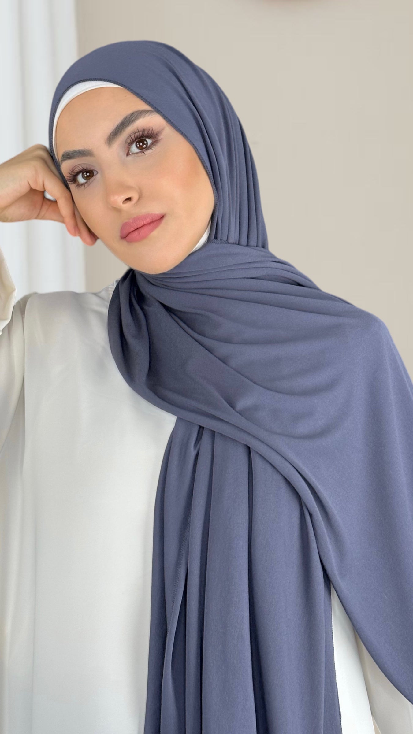 Hijab Jersey grigio scuro - Orlo Flatlock