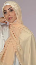Carica l'immagine nel visualizzatore della galleria, Hijab, chador, velo, turbante, foulard, copricapo, musulmano, islamico, sciarpa, trasparente, chiffon crepe Pesca