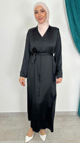 Carica l'immagine nel visualizzatore della galleria, Abaya Classic Satistripes maniche strass Y