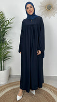 Carica l'immagine nel visualizzatore della galleria, Abaya premaman, abaya larga , abaya con zip per allattare, Hijab , Hijab Paradise, maniche larghe, donna musulmana, tacchi , blu notte
