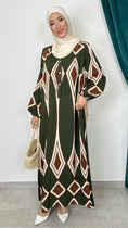 Load image into Gallery viewer, Abito lungo geometrico Verde - Hijab Paradise