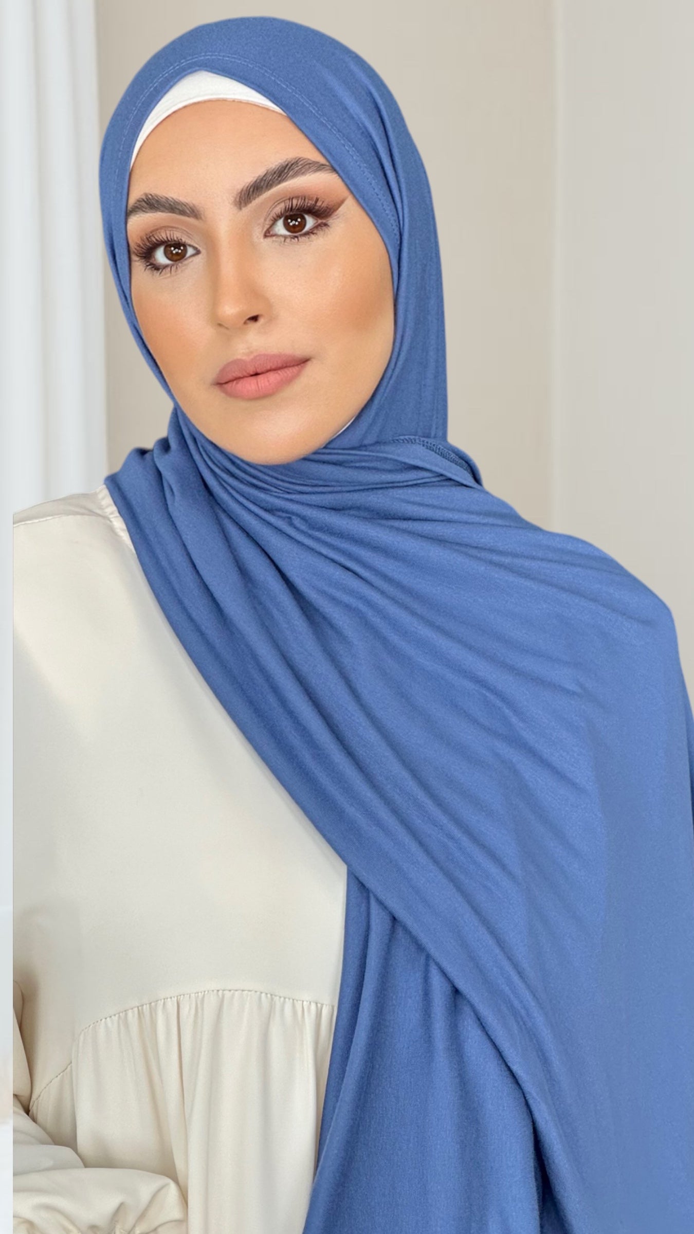 Hijab Jersey BluHijab, chador, velo, turbante, foulard, copricapo, musulmano, islamico, sciarpa, 