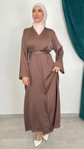 Carica l'immagine nel visualizzatore della galleria, Abaya Classic Satistripes maniche strass Y