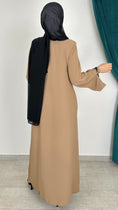 Carica l'immagine nel visualizzatore della galleria, Abaya bicolour sabbia maniche nere