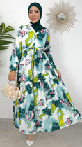 Carica l'immagine nel visualizzatore della galleria, Dress Con Fantasia verde - marble - donna musulmana, donna, Hijab, Hijab paradise, fantasia,