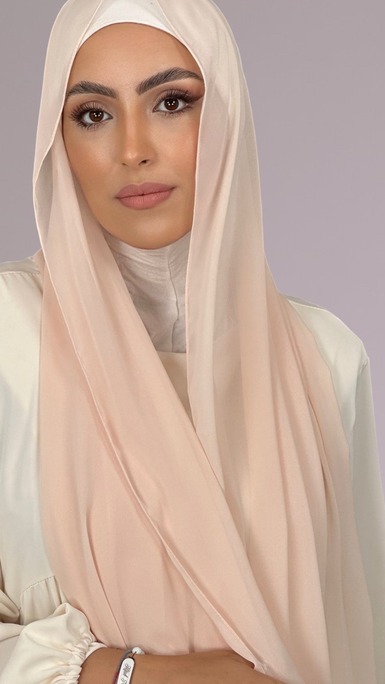 Hijab Chiffon Crepe pelle chiaro - Hijab Paradise Hijab, chador, velo, turbante, foulard, copricapo, musulmano, islamico, sciarpa,  trasparente, chiffon crepe