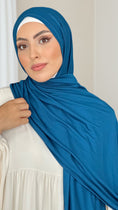 Carica l'immagine nel visualizzatore della galleria, Hijab Jersey CianoHijab, chador, velo, turbante, foulard, copricapo, musulmano, islamico, sciarpa, 

