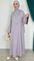 Carica l'immagine nel visualizzatore della galleria, Abito Qaftan ricami argento lilla