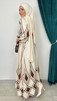 Bild in Galerie-Betrachter laden, Abito lungo geometrico Beige - Hijab Paradise
