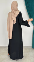 Carica l'immagine nel visualizzatore della galleria, Abaya bicolour nera maniche taupe