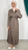 Carica l'immagine nel visualizzatore della galleria, Abaya Classic Satistripes maniche strass Y