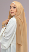 Carica l'immagine nel visualizzatore della galleria, Hijab Chiffon Crepe Sabbia dorata