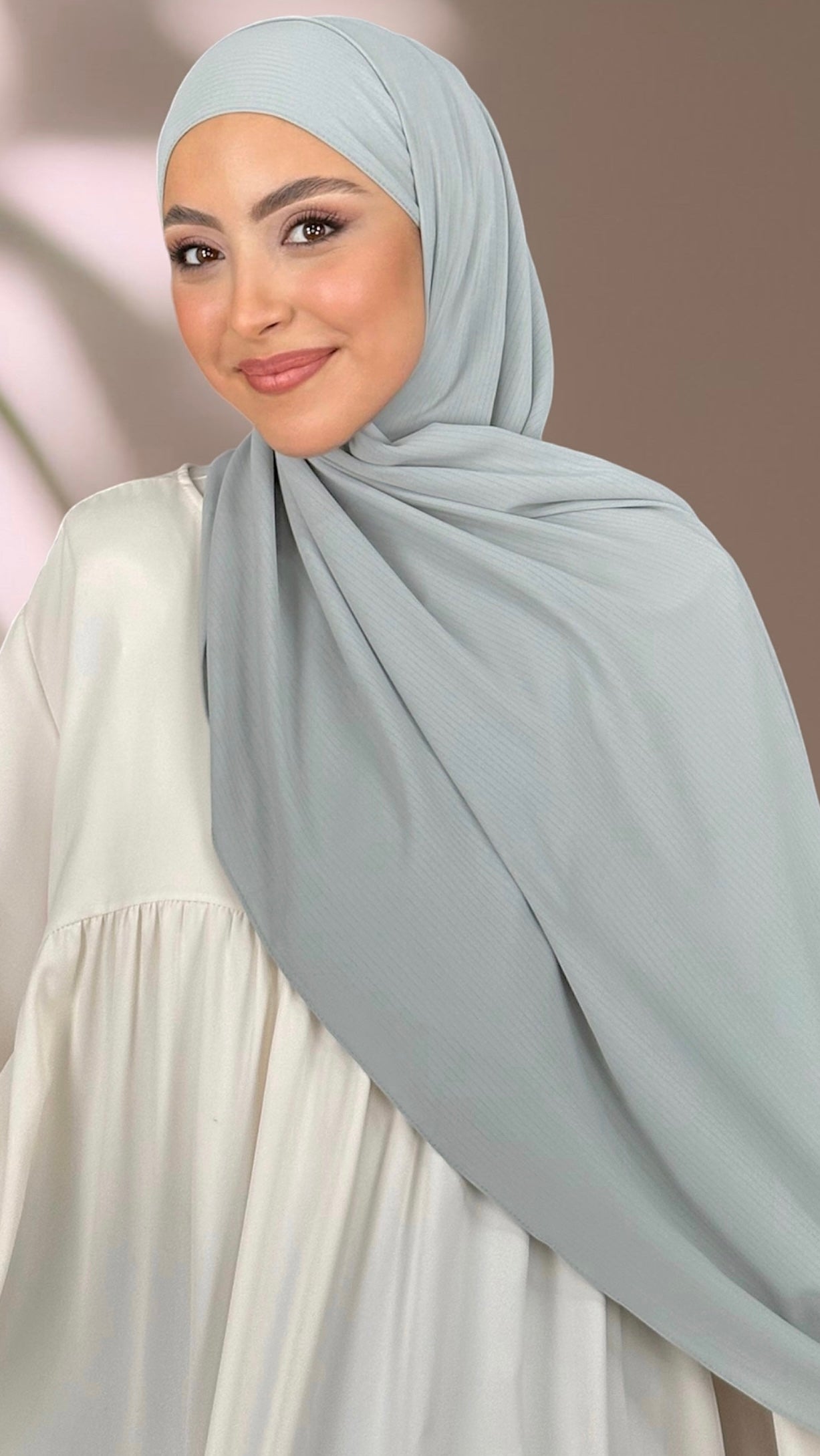 Striped Hijab - Hijab Paradise -Hijab Pronto da mettere - hijab rigato - elastico dietro - donna musulmana - foulard -copricapo- abaya palloncino - sorriso - verde acqua