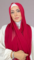 Carica l'immagine nel visualizzatore della galleria, Hijab Chiffon Crepe bordeaux - Hijab Paradise Hijab, chador, velo, turbante, foulard, copricapo, musulmano, islamico, sciarpa, trasparente, chiffon crepe
