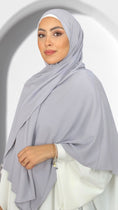 Carica l'immagine nel visualizzatore della galleria, Hug hijab - Hijab Paradise - mantello con hijab - hijab del jilbab - hijab - foulard - copricapo - grigio silver