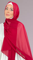 Carica l'immagine nel visualizzatore della galleria, Hijab Chiffon Crepe bordeaux - Hijab Paradise Hijab, chador, velo, turbante, foulard, copricapo, musulmano, islamico, sciarpa, trasparente, chiffon crepe