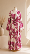 Carica l'immagine nel visualizzatore della galleria, Abaya Tropical Flow Rosa
